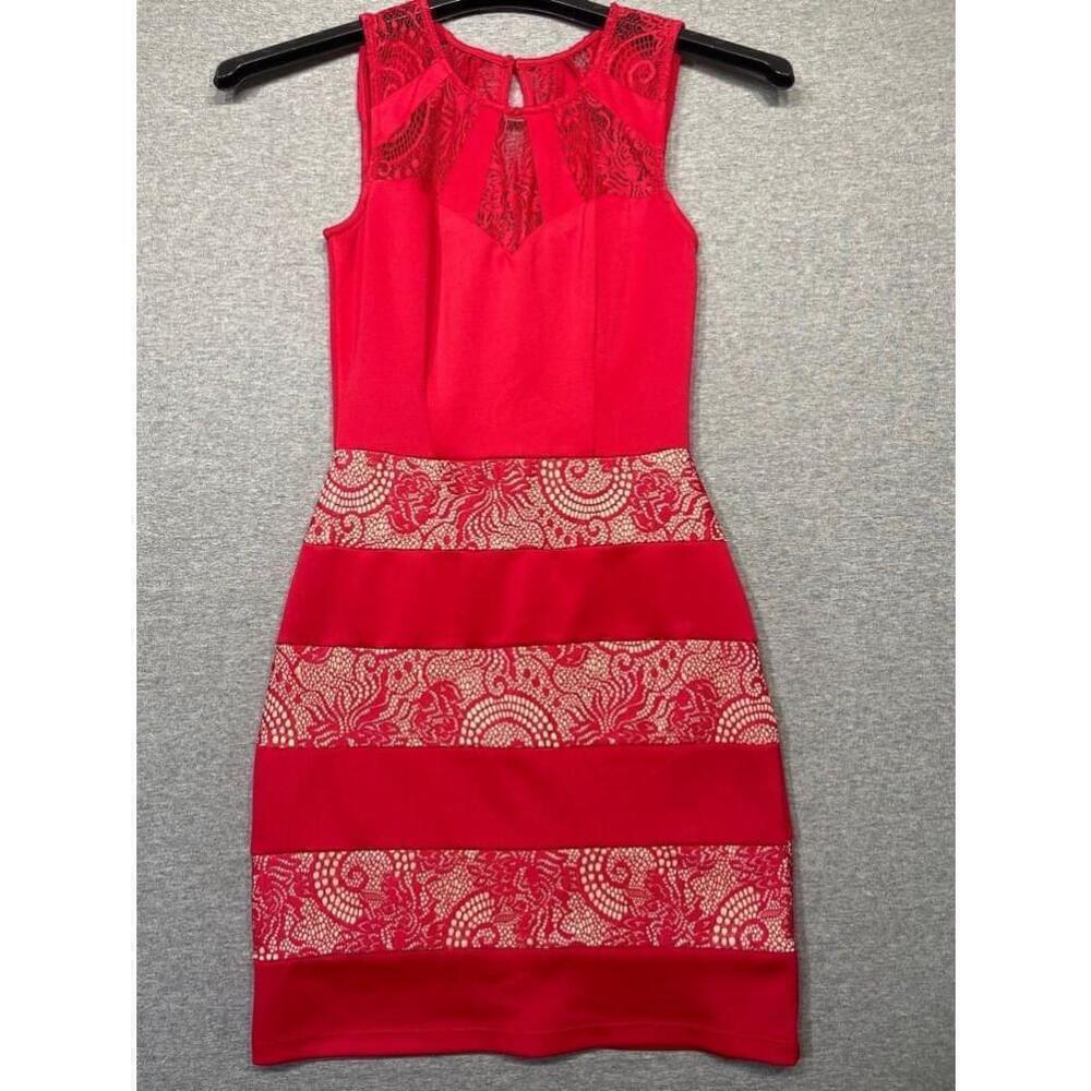 Women's Trixxi Red Lace Bodycon Dress Size S